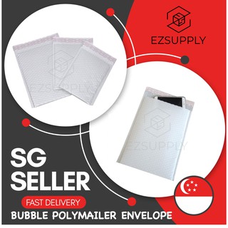【SG FAST SHIPPING】🏆PREMIUM BUBBLE POLYMAILER ENVELOPE🏆BUBBLE WRAP PADDED WATERPROOF WHITE POLY