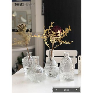 &Ins Nordic creative living room water culture glass vase transparent flower simple modern dried flower flower