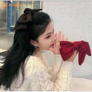 Hi/ Korean Style Cute Bowknot Hair Band Solid Color Hair Clips Sweet Girl Women Fashion Hair Accessories