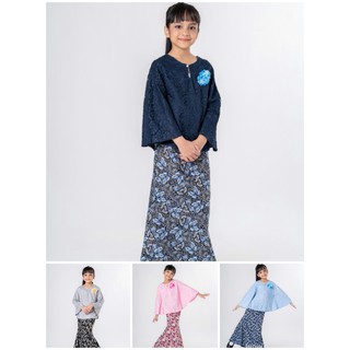 [Shop Malaysia] Baju Kurung Budak Modern Batwing Baju Kurung Budak Perempuan 1-12Tahun RAYA 2021 Baby Blue / Grey Silver / Pink/Navy