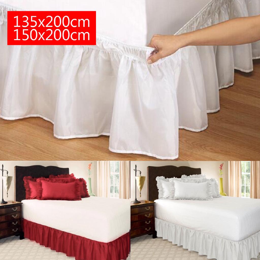 15'' Drop Bedspread Queen King Size Elastic Bed Skirt Sheet Ruffled Cover