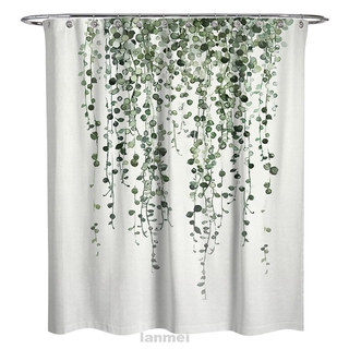 (Send Special Gift)Square Decoration Quick Dry Bathroom Floral Leaves Watercolor Plants Waterproof Fabric Shower Curtain
