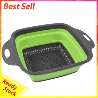 ✿Strainer Collapsible Drainer Foldable Silicone Colander Fruit Washing Basket