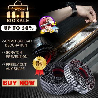 Car Stickers 5D Carbon Fiber Rubber Styling Door Sill Protector Goods For KIA
