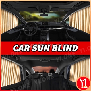 【Ready Stock】4PCS Car sunshade sunscreen, magnetic automatic retractable curtain, internal side window, summer magnet sunshade