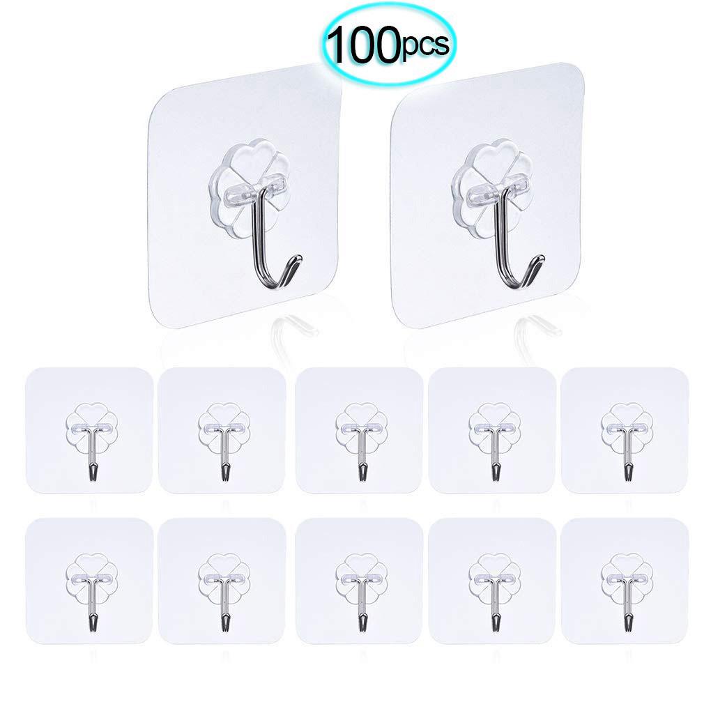 100pcs Magic Hook Without Nails Transparent Strong Sticky Heavy Magic Wall Hook