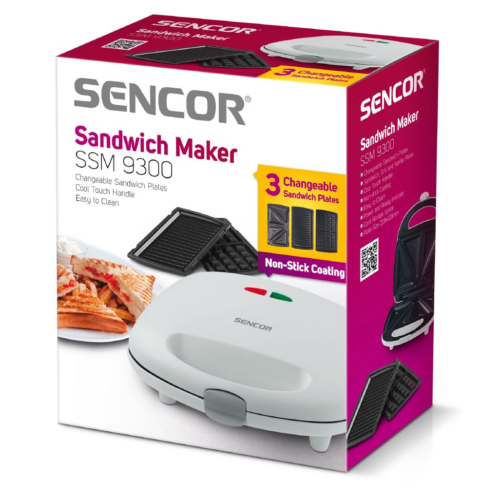 Sencor 3 in 1 - Sandwich/Waffle Maker and Grill - SSM 9300