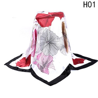Women Square Silk Scarfs Foulard Head Hijab Handle Bag Ribbon Satin Wrap Shawl