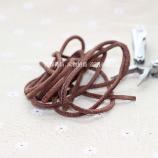 ready stock_Black Cowhide Rope, Round Cowhide Laces, Hairy Leather Shoe Laces, Light Brown Ankle Boots, Cat Boots, Twine