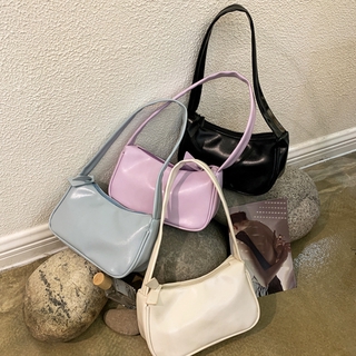 2020NEW French Baguette Bag Simple Elegant Women Small Shoulder Bag Lady Pure Zipper Casual Sling Handbags