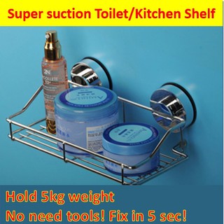 Super suction cup toilet shelve