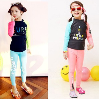 3-11Y Girl Swimming Suit Kids Sunscreen Princess Long Sleeved Muslimah Swimwear (1)