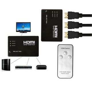 3x1 5x1 3-5-Port 1080P Video HDMI Switch Switcher with IR Remote For HDTV PS3 DVD Supports 3D