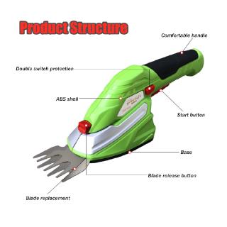 Portable Electric Lawn Mower Cordless Grass Shear Rechargeable Trimmer Pruning Shear Garden Power Tools Pruner Machine