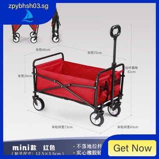 【In stock】Pastoral outdoor camping car supermarket shopping trolley small pull goods hand push shopping cart folding portable home