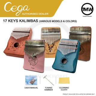 [READY STOCKS] Cega Kalimba 17 Keys High Quality Solid Wood Thumb Piano FREE Tuning Hammer & Cleaning Cloth
