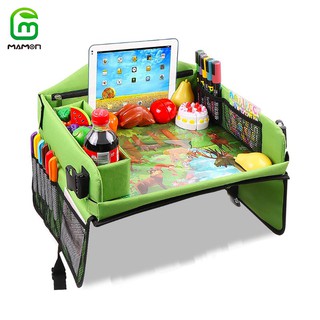 MAMON Kids Travel Tray, Toddler Car Seat Tray, Activity Organizer, Snack Lap Tray, Baby Stroller Tray, Airplane Play Table, Waterproof and Foldable