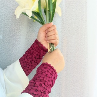 [Shop Malaysia] Handsock Lace cotton muslimah Saiz 25cm Long Not To Elbow Muslim Gloves inner Breathable cotton Hand
