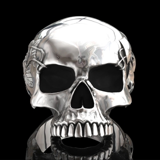 Fierjob Fashion Gothic Punk Devil Skull Head Ring Men Domineering Vintage Smooth Skeleton Rings For Male Hip Hop Rock Jewelry