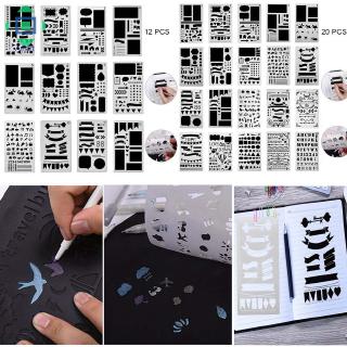 ❤Amart✌12/20x DIY Bullet Journal Stencil Set Plastic Planner Drawing Template Diary New