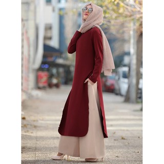 【Ready stock】Muslim Women's Long Dress Middle Eastern Arabian Dress Two-Piece Set