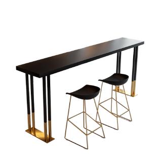 DYH Nordic solid wood bar table dining table luxury iron table and chair household black bar table high table and chair combination