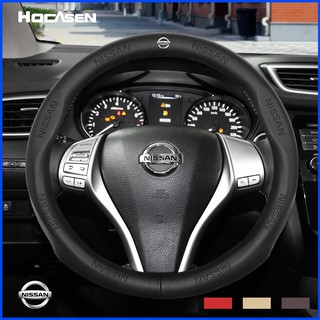 No Smell Thin All Model Nissan Cow Leather Steering Wheel Cover Fit Almera Sylphy GTR Juke Xtrail Terra Navara Urvan