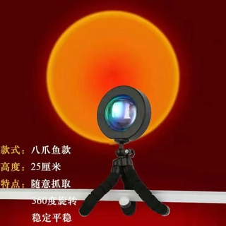 ✅[SG Ready Stock] Rainbow Sunset Lamp Red Projector Led Night Light Sun Projection Lamp Live 日落灯 Bedroom Wall Lighting