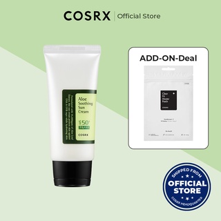 [COSRX OFFICIAL] April Free Gift, Aloe Soothing Sun Cream SPF 50 PA+++ 50ml, Aloe Extract 5,500ppm, Mild Hydrating Sunscreen