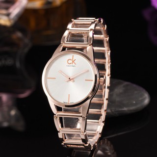 【ready stock】СΚ watch 34mm ladies fashion steel belt quartz watch classic rose gold brand watch