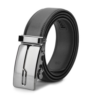 Belt with Zinc Alloy Buckle for Men 125cm Black + Silver