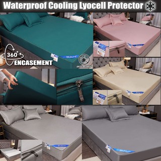 [SG🇸🇬] Cooling Tencel Waterproof Mattress Protector Zippered | Quality Tencel Lyocell | Bed encasement | Bed bug proof