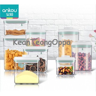 ANKOU Air Tight Transparent Container for Cereal/Dry Food/Milk Powder (Round) 1000ml/1500ml/2000ml