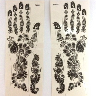 [Shop Malaysia] (Sepasang) Sticker Inai Henna dan Lace @ 6 corak (1)