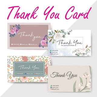 100pcs Thank you card single side printing with lamination