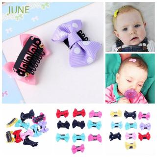 10PCs Solid Color Girls Hair Clips Butterfly Knot Baby Barrettes Dot Pattern