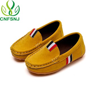 CNFSNJ New girls Boys PU Leather Shoes Moccasin Loafers Toddlers Single Flats