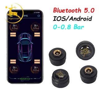Bluetooth 5.0 Car TPMS Tire Pressure Alarm System Sensor Android/IOS Tyre Pressure Monitoring System 8.0 Bar
