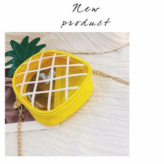 💕Fancy💕Small Bag Transparent Jelly Package Small Fresh Pineapple Shape Bag Chain