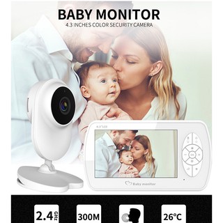 4.3 inch Color LCD Wireless Digital Video Baby Monitor Lullabies Infrared Night Vision Two-way Talk Temperature Display
