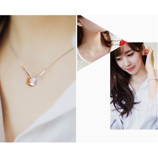 S925 Silver Elegant Crystal Zircon Chain Necklace