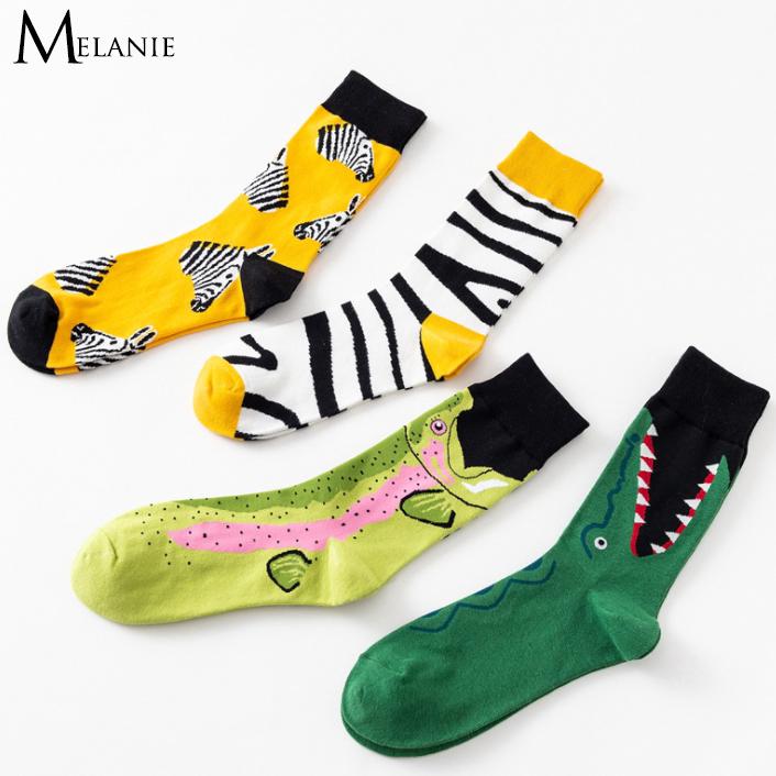 Women Men Ins Animal Sea Food Fashion Stockings Couple Hip Hop Cotton Long Socks (1)