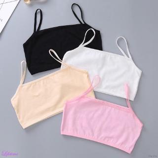Baby Girls Solid Print Seamless Training Bra Teenage Soft Cotton Underwear New
