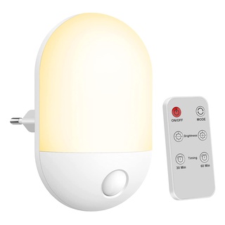 Omeril Night Light Socket Dimmable Night Light with Remote Control, Time Control