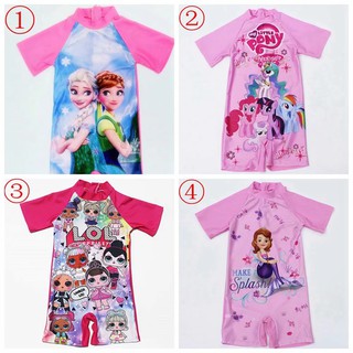 Cartoon Swimsuit Onepiece Swimming Suits LOL Princess Frozen One Piece Girl Pony Swimwear (1)