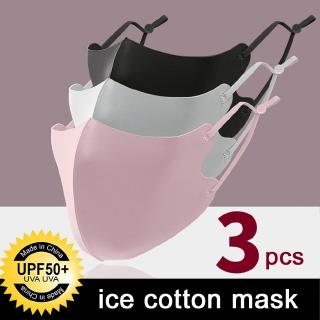 3 PCS Ice Silk Masks Washable Anti Dust Face Mask for Adults and Kids