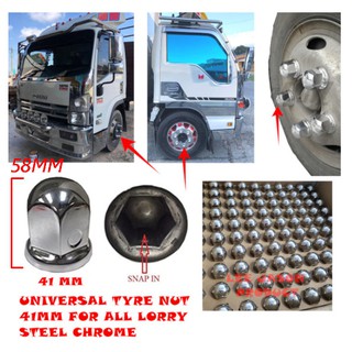 [Shop Malaysia] 41mm High Tire Nut (58Mm) Again Again Again For All Lorry Steel Chrome