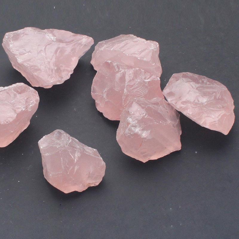 100g Rose Quartz Crystal Gravel Healing Reiki Tumbled Stone for Carving Practice