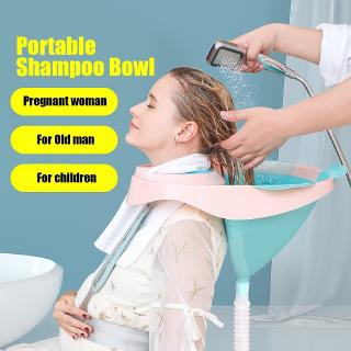 Portable Shampoo Bowl Basin Tub Washing Hair Pregnant Women Older Kids Nursing Care Foldable Silicone