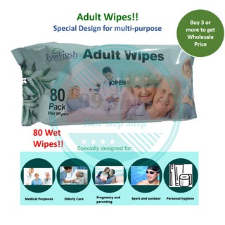 Everfresh Adult Wipes 80s